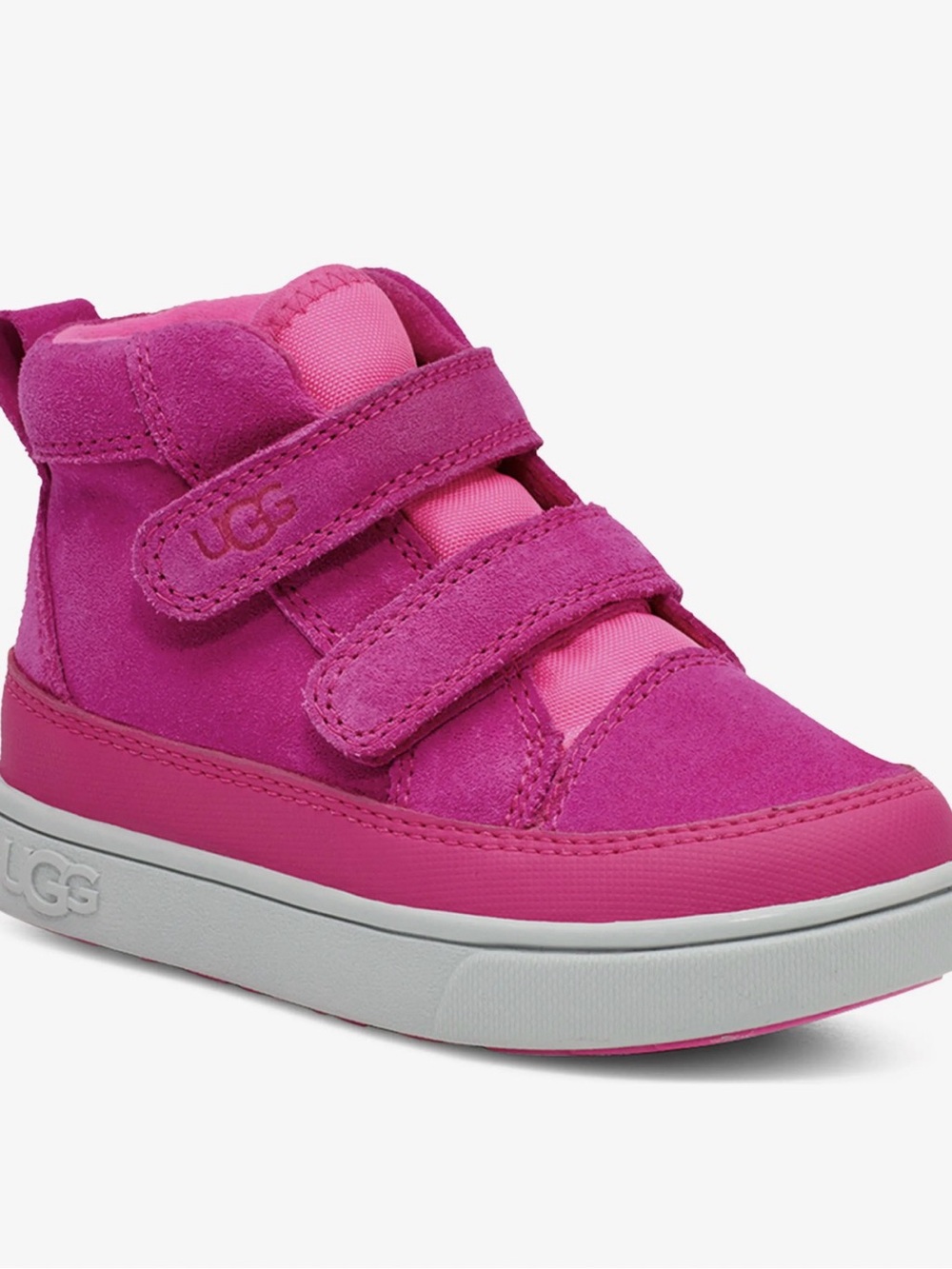 UGG Kids Hot Pink Suede High-Top Sneakers